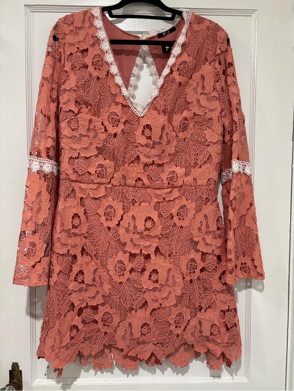 Alexia Admor Coral Pink Lace Mini Dress